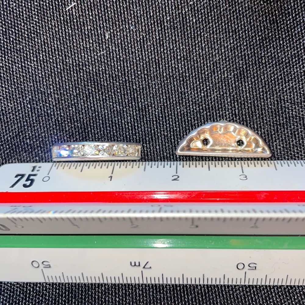 Silver Half moon clear crystal spacer